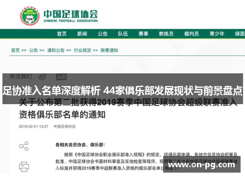足协准入名单深度解析 44家俱乐部发展现状与前景盘点